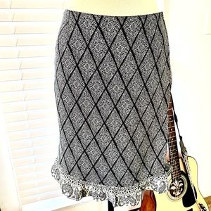 L’amadei D.P. Altomonte black and white wrap skirt
